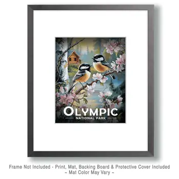 Chickadees - Olympic Souvenir Art Prints - 8"x10" Artwork for 11"x14" Frame