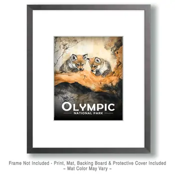 Wolf Cubs Eye Dragonfly - Olympic Souvenir Art Prints - 8"x10" Artwork for 11"x14" Frame