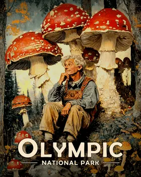 Amanita Dream - Olympic Souvenir Art Prints - 8"x10" Artwork for 11"x14" Frame