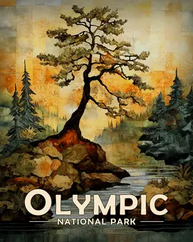 Old Juniper - Olympic Souvenir Art Prints - 8"x10" Artwork for 11"x14" Frame