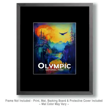 Evening Flight - Olympic Souvenir Art Prints - 8"x10" Artwork for 11"x14" Frame