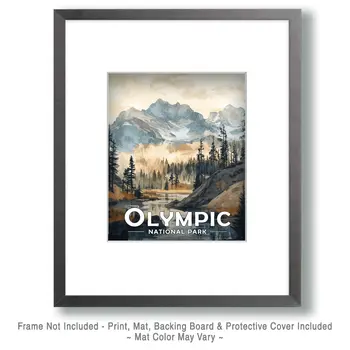 Misty Morning - Olympic Souvenir Art Prints - 8"x10" Artwork for 11"x14" Frame