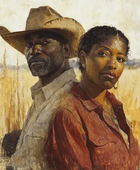Cowboy Life Couple - Cowboy Western Art Prints 8"x10" Artwork