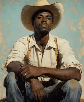 Cowboy Reflecting - Cowboy Western Art Prints 8"x10" Artwork