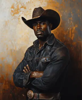 Cowboy Portrait of Nat - Cowboy Western Art Prints 8"x10" Artwork