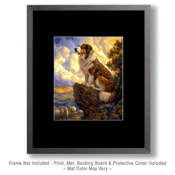 Noble Australian Shepherd - Pet Dog Still Life Wall Art Prints – 8″x10″ Artwork for 11″x14″ Frame