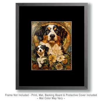 Australian Shepherd From Puppy to Dog - Pet Dog Still Life Wall Art Prints – 8″x10″ Artwork for 11″x14″ Frame