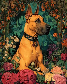 Classic Fawn Great Dane - Pet Dog Still Life Wall Art Prints – 8″x10″ Artwork for 11″x14″ Frame