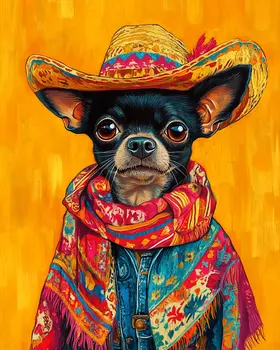 Senor Chihuahua - Pet Dog Still Life Wall Art Prints – 8″x10″ Artwork for 11″x14″ Frame