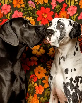 Goofy Great Danes - Pet Dog Still Life Wall Art Prints – 8″x10″ Artwork for 11″x14″ Frame