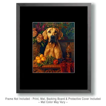 Fawn Great Dane - Pet Dog Still Life Wall Art Prints – 8″x10″ Artwork for 11″x14″ Frame