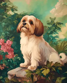 The Majestic Shih Tzu - Pet Dog Still Life Wall Art Prints – 8″x10″ Artwork for 11″x14″ Frame