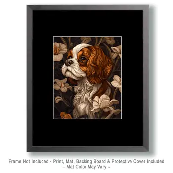 Nouveau Shih Tzu - Pet Dog Still Life Wall Art Prints – 8″x10″ Artwork for 11″x14″ Frame