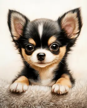 Chihuahua Puppy - Pet Dog Still Life Wall Art Prints – 8″x10″ Artwork for 11″x14″ Frame