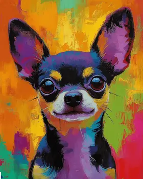 Pop Art Chihuahua - Pet Dog Still Life Wall Art Prints – 8″x10″ Artwork for 11″x14″ Frame