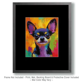 Pop Art Chihuahua - Pet Dog Still Life Wall Art Prints – 8″x10″ Artwork for 11″x14″ Frame