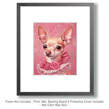 Chica Chihuahua - Pet Dog Still Life Wall Art Prints – 8″x10″ Artwork for 11″x14″ Frame