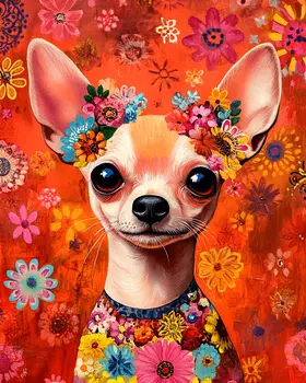 Pequeño Chihuahua - Pet Dog Still Life Wall Art Prints – 8″x10″ Artwork for 11″x14″ Frame