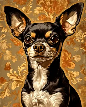 Nouveau Chihuahua - Pet Dog Still Life Wall Art Prints – 8″x10″ Artwork for 11″x14″ Frame