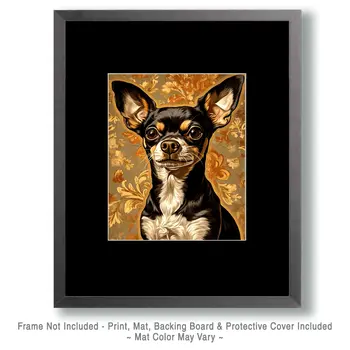 Nouveau Chihuahua - Pet Dog Still Life Wall Art Prints – 8″x10″ Artwork for 11″x14″ Frame