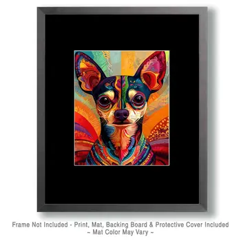 Abstract Chihuahua - Pet Dog Still Life Wall Art Prints – 8″x10″ Artwork for 11″x14″ Frame