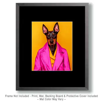 Doberman Pinscher Hepcat - Pet Dog Still Life Wall Art Prints – 8″x10″ Artwork for 11″x14″ Frame