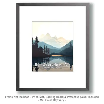 Mountain Scenery - Rocky Mountain Souvenir Art Prints - 8"x10" Artwork for 11"x14" Frame
