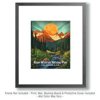 Mountain Sunrise - Rocky Mountain Souvenir Art Prints - 8"x10" Artwork for 11"x14" Frame