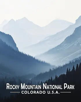 Misty Mountain Morning - Rocky Mountain Souvenir Art Prints - 8"x10" Artwork for 11"x14" Frame