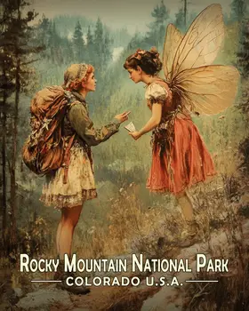 Fairy Gives Directions - Rocky Mountain Souvenir Art Prints - 8"x10" Artwork for 11"x14" Frame