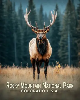 Bull Elk - Rocky Mountain Souvenir Art Prints - 8"x10" Artwork for 11"x14" Frame