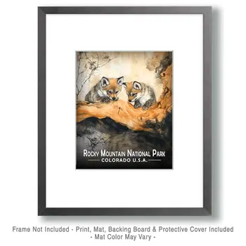Wolf Pups Eye Dragonfly - Rocky Mountain Souvenir Art Prints - 8"x10" Artwork for 11"x14" Frame