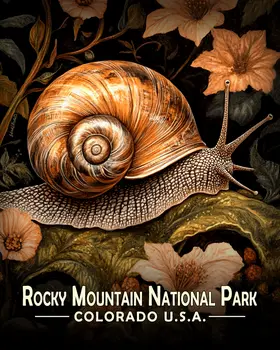 Woodland Snail - Rocky Mountain Souvenir Art Prints - 8"x10" Artwork for 11"x14" Frame