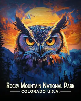 Midnight Owl  - Rocky Mountain Souvenir Art Prints - 8"x10" Artwork for 11"x14" Frame