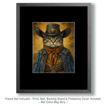 Full Moon Coyote - American Southwest Art Prints - 8"x10" Artwork for 11"x14" Frame