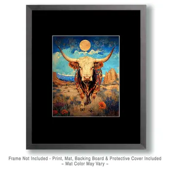 Charging Bull - American Southwest Art Prints - 8"x10" Artwork for 11"x14" Frame