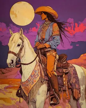 Overnight Ride - American Southwest Art Prints - 8"x10" Artwork for 11"x14" Frame