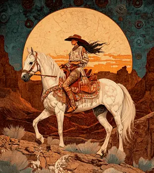 A Short Night Ride - American Southwest Art Prints - 8"x10" Artwork for 11"x14" Frame
