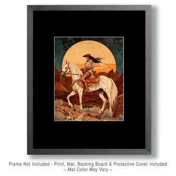 A Short Night Ride - American Southwest Art Prints - 8"x10" Artwork for 11"x14" Frame