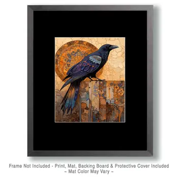 BOHO Raven - American Southwest Art Prints - 8"x10" Artwork for 11"x14" Frame