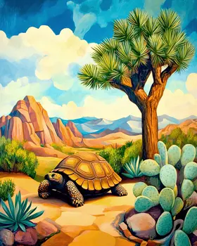 Desert Tortoise - American Southwest Art Prints - 8"x10" Artwork for 11"x14" Frame