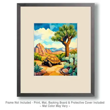 Desert Tortoise - American Southwest Art Prints - 8"x10" Artwork for 11"x14" Frame