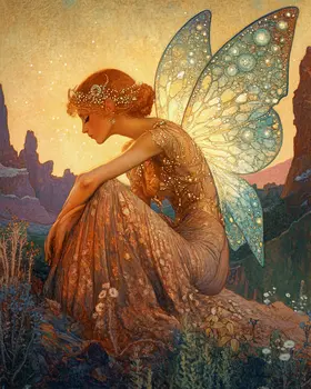 Fairy on a Quiet Desert Morning - American Southwest Art Prints - 8"x10" Artwork for 11"x14" Frame