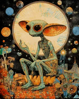 Alien #1 - Aliens, Spaceships  Outer-Space Wall Art Prints – 8″x10″ Artwork for 11″x14″ Frame