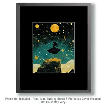 Dancing After Midnight - Aliens, Spaceships  Outer-Space Wall Art Prints – 8″x10″ Artwork for 11″x14″ Frame