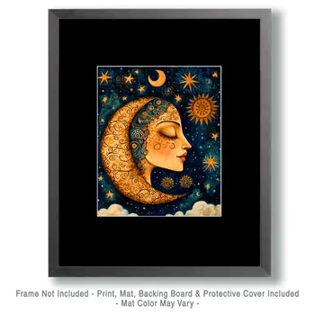 Cosmic Lady - Aliens, Spaceships  Outer-Space Wall Art Prints – 8″x10″ Artwork for 11″x14″ Frame