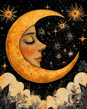 Moonface - Aliens, Spaceships  Outer-Space Wall Art Prints – 8″x10″ Artwork for 11″x14″ Frame