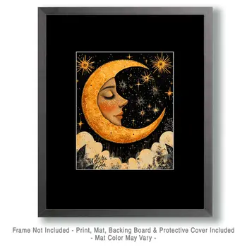 Moonface - Aliens, Spaceships  Outer-Space Wall Art Prints – 8″x10″ Artwork for 11″x14″ Frame