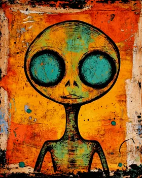 Alien #3 - Aliens, Spaceships  Outer-Space Wall Art Prints – 8″x10″ Artwork for 11″x14″ Frame