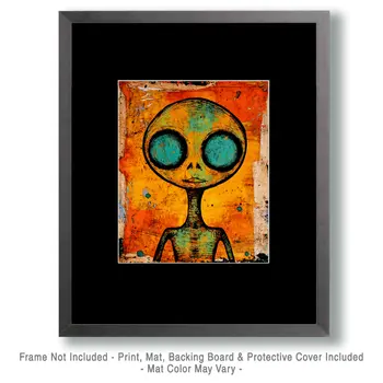 Alien #3 - Aliens, Spaceships  Outer-Space Wall Art Prints – 8″x10″ Artwork for 11″x14″ Frame
